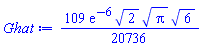 (109/20736)*exp(-6)*2^(1/2)*Pi^(1/2)*6^(1/2)