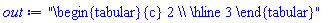 "\begin{tabular}{c} 2 \\ \hline 3 \end{tabular}"