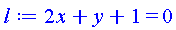 2*x+y+1 = 0