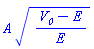 A*((V__0-E)/E)^(1/2)
