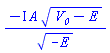 -I*A*(V__0-E)^(1/2)/(-E)^(1/2)