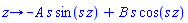proc (z) options operator, arrow; -A*s*sin(s*z)+B*s*cos(s*z) end proc