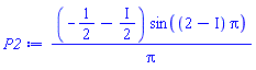 (-1/2-(1/2)*I)*sin((2-I)*Pi)/Pi