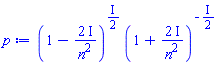 (1-(2*I)/n^2)^((1/2)*I)*(1+(2*I)/n^2)^(-(1/2)*I)