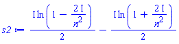 ((1/2)*I)*ln(1-(2*I)/n^2)-((1/2)*I)*ln(1+(2*I)/n^2)
