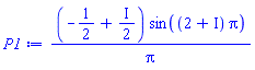 (-1/2+(1/2)*I)*sin((2+I)*Pi)/Pi