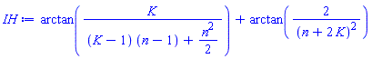 arctan(K/((K-1)*(n-1)+(1/2)*n^2))+arctan(2/(n+2*K)^2)