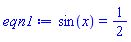 sin(x) = 1/2