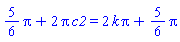 (5/6)*Pi+2*Pi*c2 = 2*k*Pi+(5/6)*Pi