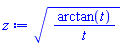(arctan(t)/t)^(1/2)