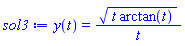y(t) = (t*arctan(t))^(1/2)/t