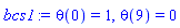 theta(0) = 1, theta(9) = 0