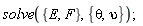 solve({E, F}, {theta, upsilon})