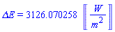 `&Delta;E` = 3126.070258*Units:-Unit(W/m^2)