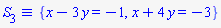 `&equiv;`(S[3], {x-3*y = -1, x+4*y = -3})