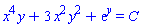 x^4*y+3*x^2*y^2+exp(y) = C