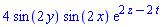 4*sin(2*y)*sin(2*x)*exp(2*z-2*t)