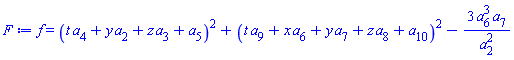 f(x, y, z, t) = (t*a[4]+y*a[2]+z*a[3]+a[5])^2+(t*a[9]+x*a[6]+y*a[7]+z*a[8]+a[10])^2-3*a[6]^3*a[7]/a[2]^2