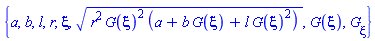 {a, b, l, r, xi, (r^2*G(xi)^2*(a+b*G(xi)+l*G(xi)^2))^(1/2), G(xi), diff(G(xi), xi)}