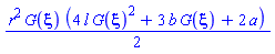 (1/2)*r^2*G(xi)*(4*l*G(xi)^2+3*b*G(xi)+2*a)