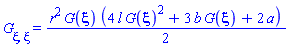 diff(diff(G(xi), xi), xi) = (1/2)*r^2*G(xi)*(4*l*G(xi)^2+3*b*G(xi)+2*a)