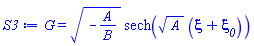 G(xi) = (-A/B)^(1/2)*sech(A^(1/2)*(xi+xi__0))