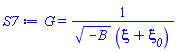 G(xi) = 1/((-B)^(1/2)*(xi+xi__0))
