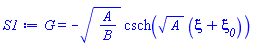 G(xi) = -(A/B)^(1/2)*csch(A^(1/2)*(xi+xi__0))