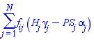 sum(f[ij]*(H[j]*gamma[j]-PS[j]*alpha[j]), j = 1 .. N)