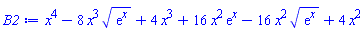 x^4-8*x^3*(exp(x))^(1/2)+4*x^3+16*x^2*exp(x)-16*x^2*(exp(x))^(1/2)+4*x^2