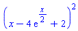 (x-4*exp((1/2)*x)+2)^2