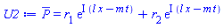 conjugate(P(x, t)) = r[1]*exp(I*(l*x-m*t))+r[2]*exp(I*(l*x-m*t))