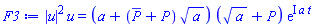 abs(u(x, t))^2*u(x, t) = (a+(conjugate(P(x, t))+P(x, t))*a^(1/2))*(a^(1/2)+P(x, t))*exp(I*a*t)
