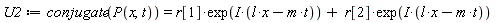 U2 := conjugate(P(x, t)) = r[1]*exp(I*(l*x-m*t))+r[2]*exp(I*(l*x-m*t))