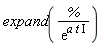 expand(%/exp(I*a*t))