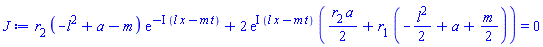 r[2]*(-l^2+a-m)*exp(-I*(l*x-m*t))+2*exp(I*(l*x-m*t))*((1/2)*r[2]*a+r[1]*(-(1/2)*l^2+a+(1/2)*m)) = 0