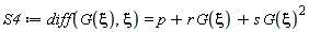 S4 := diff(G(xi), xi) = p+r*G(xi)+s*G(xi)^2
