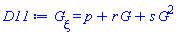 diff(G(xi), xi) = G(xi)*r+p+G(xi)^2*s
