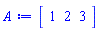Vector[row](3, {(1) = 1, (2) = 2, (3) = 3})