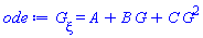 diff(G(xi), xi) = A+B*G(xi)+C*G(xi)^2