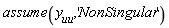 assume(y__uu, 'NonSingular')