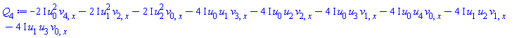 -(2*I)*u[0]^2*v[4, x]-(2*I)*u[1]^2*v[2, x]-(2*I)*u[2]^2*v[0, x]-(4*I)*u[0]*u[1]*v[3, x]-(4*I)*u[0]*u[2]*v[2, x]-(4*I)*u[0]*u[3]*v[1, x]-(4*I)*u[0]*u[4]*v[0, x]-(4*I)*u[1]*u[2]*v[1, x]-(4*I)*u[1]*u[3]*v[0, x]