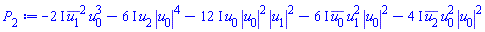 -(2*I)*conjugate(u[1])^2*u[0]^3-(6*I)*u[2]*abs(u[0])^4-(12*I)*u[0]*abs(u[0])^2*abs(u[1])^2-(6*I)*conjugate(u[0])*u[1]^2*abs(u[0])^2-(4*I)*conjugate(u[2])*u[0]^2*abs(u[0])^2