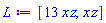 [13*x*z, x*z]