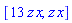 [13*z*x, z*x]