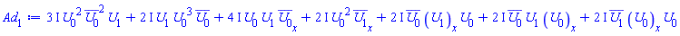 (3*I)*U[0](x, t)^2*conjugate(U[0](x, t))^2*U[1](x, t)+(2*I)*U[1](x, t)*U[0](x, t)^3*conjugate(U[0](x, t))+(4*I)*U[0](x, t)*U[1](x, t)*(diff(conjugate(U[0](x, t)), x))+(2*I)*U[0](x, t)^2*(diff(conjugate(U[1](x, t)), x))+(2*I)*conjugate(U[0](x, t))*(diff(U[1](x, t), x))*U[0](x, t)+(2*I)*conjugate(U[0](x, t))*U[1](x, t)*(diff(U[0](x, t), x))+(2*I)*conjugate(U[1](x, t))*(diff(U[0](x, t), x))*U[0](x, t)
