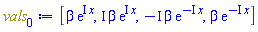 [beta*exp(I*x), I*beta*exp(I*x), -I*beta*exp(-I*x), beta*exp(-I*x)]