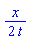 (1/2)*x/t