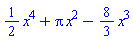 (1/2)*x^4+Pi*x^2-(8/3)*x^3