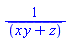 1/conjugate(x*y+z)